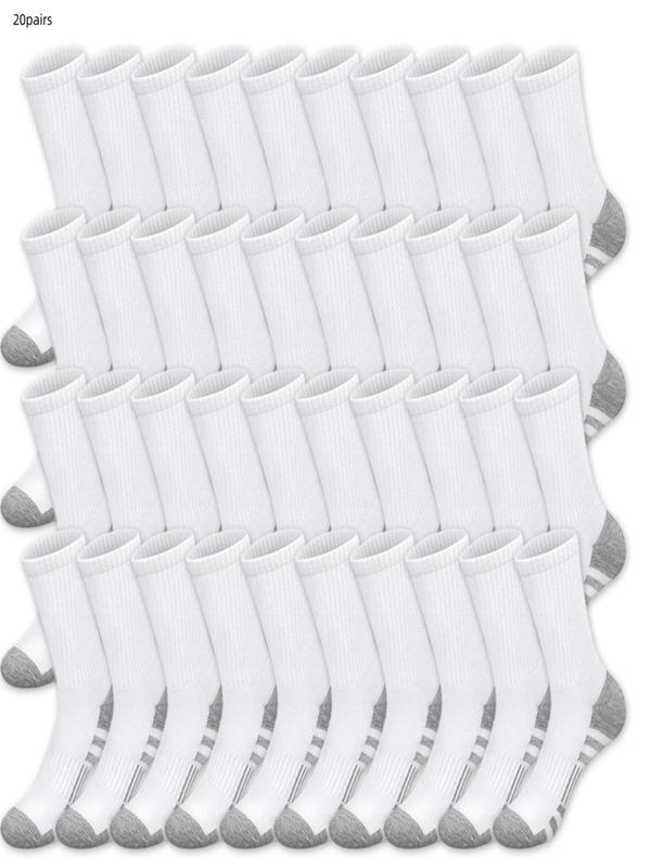 Men's Stripes Print Crew Socks, Socks for Men, Casual Comfortable Stretch Breathable Fabric Socks for Daily Wear, Minimalist Men's Socks for All Seasons