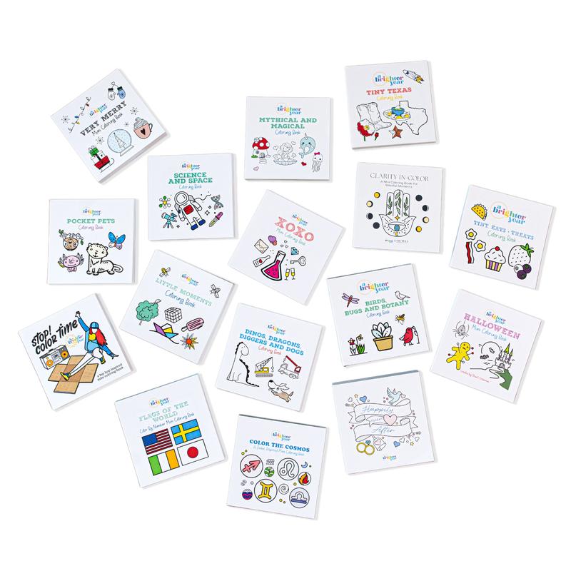 3 Book Build Your Own Mini Book Bundle, A Brighter Year, Adult Coloring Book, Coloring Books for Adults, Simple, Bold, Easy, stocking  stuffer, gift