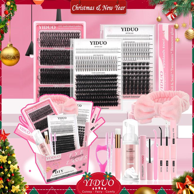 Mixed Length Individual False Eyelashes Kit, Natural Look Eyelash Extensions with Lash Bond & Seal & Remover & Tweezers & Brush & Headbands, Self Grafting Curvature Eyelashes, Eye Makeup Enhancement False Eyelashes, Diy Lashes Cluster #GLOBAL PICKS