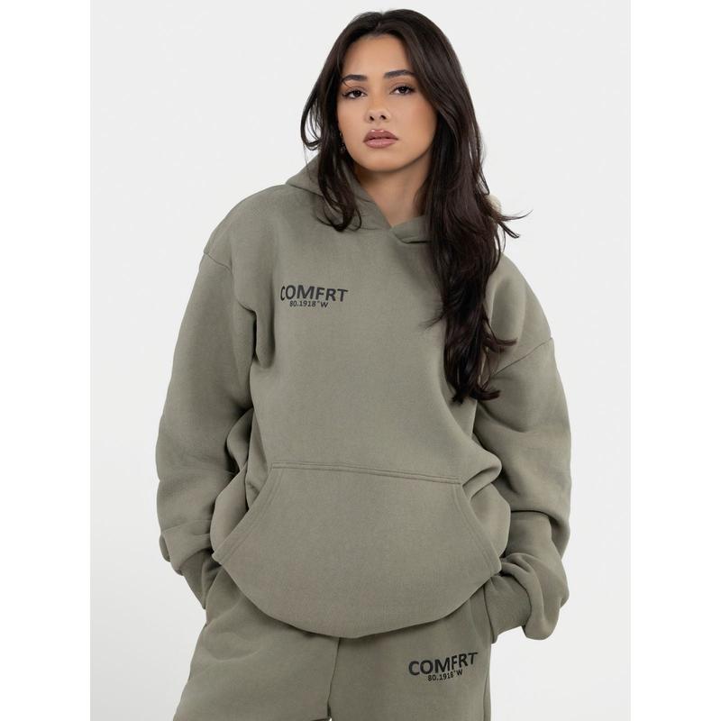 Comfrt | Coordinate Hoodie | Oversized Cotton Blend Fabric Sweatshirt
