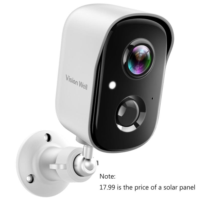 Vision Well Solar Powered Wireless Security Cameras for Home Outdoor , 1080P HD Clear Picture WiFi Security with Spotlight and Two-Way Audioï¼Eesy To Install