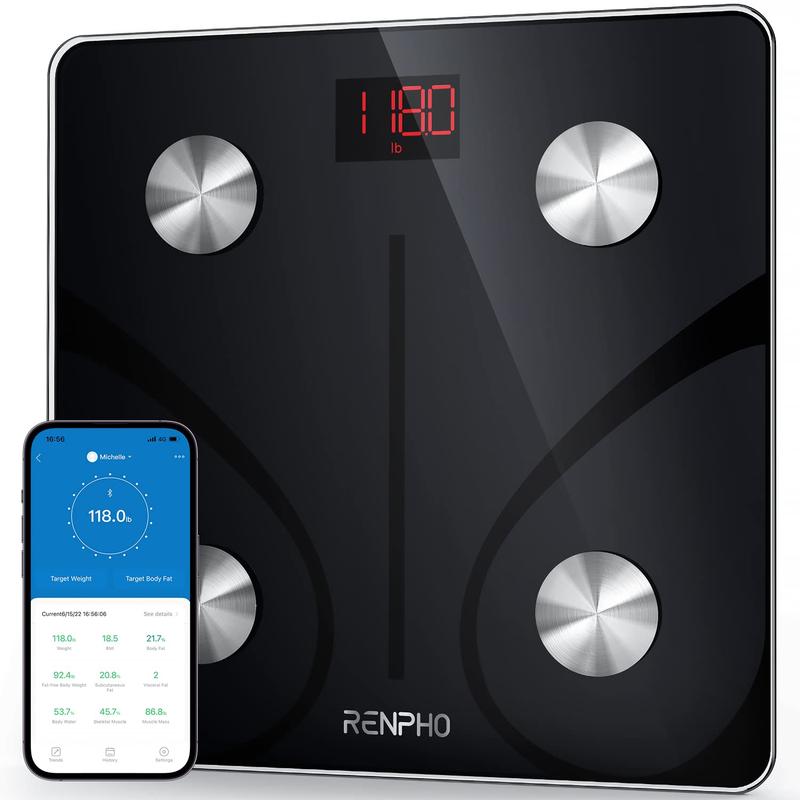 RENPHO Elis 1 Smart Scale with App Sync, Body Composition Analysis, Bluetooth Weight Scale Body Fat Monitor and BMI Calculation, Spring Glow Up Fit Healthcare Analyzer, 400lbs