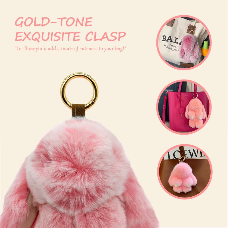【BunnyLulu】Handmade Bunny PomPom Keychain with Tin Box, Summervibes Graduation Gift for Friends & Students, Stress-Relief Charm, Keepsake Gift