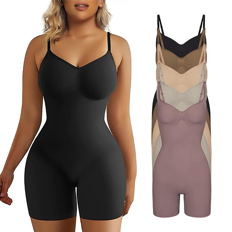 SHAPERX Tummy Control Seamless Shapewear Full Body Women's Bodysuit Ultra Stretch Fabric Customizable Fit Breathable Mesh Design Comfortable Fit
