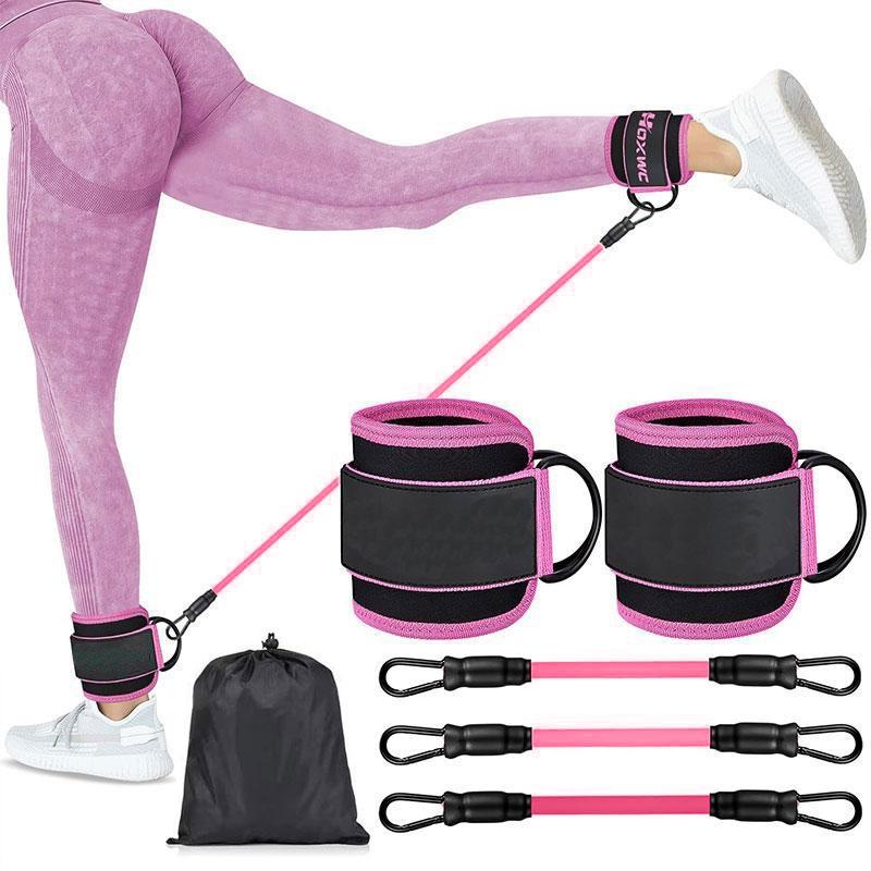 Ankle Resistance Bands with Cuffs, 1 Set Ankle Bands for Working Out, Workout Gear, Ankle Resistance Band for Leg, Glute Workout Equipment, Glute Exercise Equipment, Booty Workout Equipment for Kickbacks Hip Fitness Training