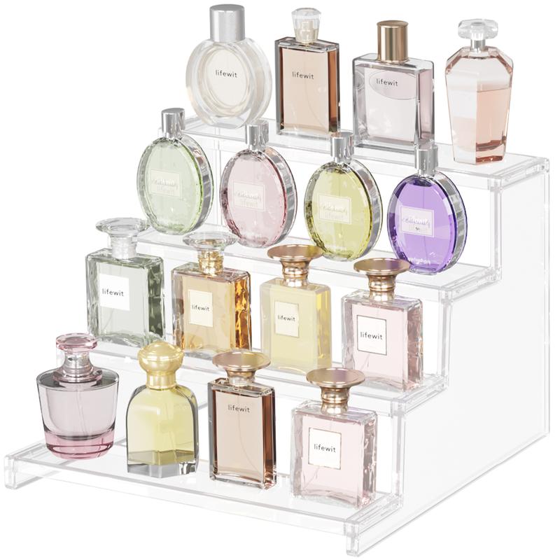 Lifewit 4 Tier Clear Display Stand for Perfume, Cologne, Fragrance, Skincare, Makeup, Cosmetics, Figures, Cupcake, Dessert Shelf Organiser #SummerVibes