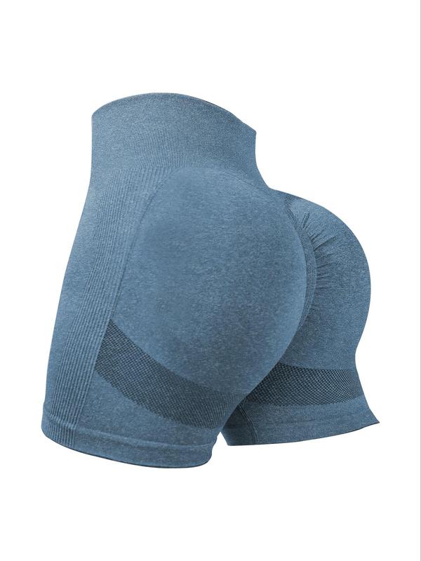Women's Solid Color High Waist Sports Shorts, Workout Exercise Supportive Compression Short Leggings, Ladies Sportswear, Summer Outfits 2026