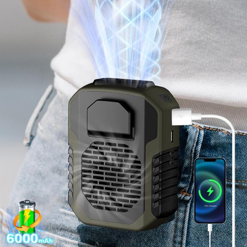 USB Rechargeable Outdoor Small Fan, 3-speed Adjustable Hanging Neck & Waist Design Cooling Fan, Multifunctional Portable Fan for Outdoor Camping