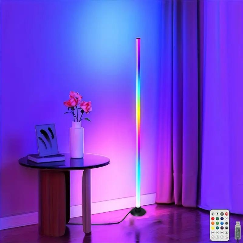 Smart RGB + IC LED Floor Lamp with Remote Control & USB Power Supply, Mobile App Controlled Ambient & Night Light, Wireless Design for Modern Home Decoration, Adjustable RGB Lighting, Christmas Gift, Led Atmosphere Lamp