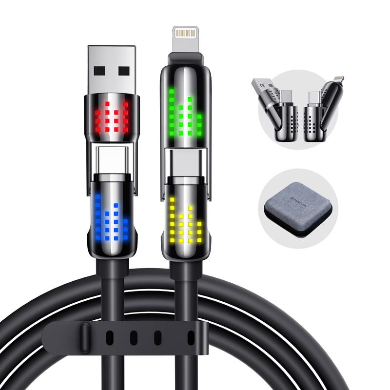 【TikTokShopBlackFriday】MAGIC JOHN 4-in-1 Charging Cable, Super Fast 240W Charging with RGB Light