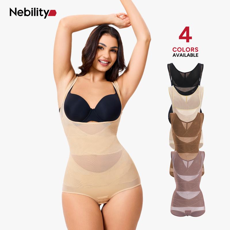 [MAX] Nebility Women's Mesh Breathable Shapewear - Basic Faja, Sleeveless High Waist Compression, Minimalist Comfort Body Shaping Underwear Firm Tummy Control Airslim Bodysuit summerwins