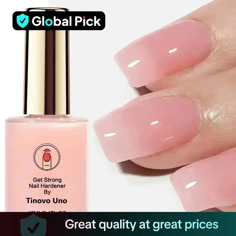 Tinovo Uno Get Strong Nail Strengthener 12ml, Nail Products, Natural Pink LED Gel Polish, Fast-Drying & Long-Lasting Glossy Finish, Gentle Nail Care Solution for Weak & Thin Nails, Nail Repair Solution, Nail Care Liquid