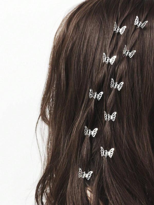 Summer 2024 Hollow Out Butterfly Design Hair Clip for Galentinesparty, Mini Size Easy Grasping Braid Hair Clip, Hair Accessories for Women & Girls