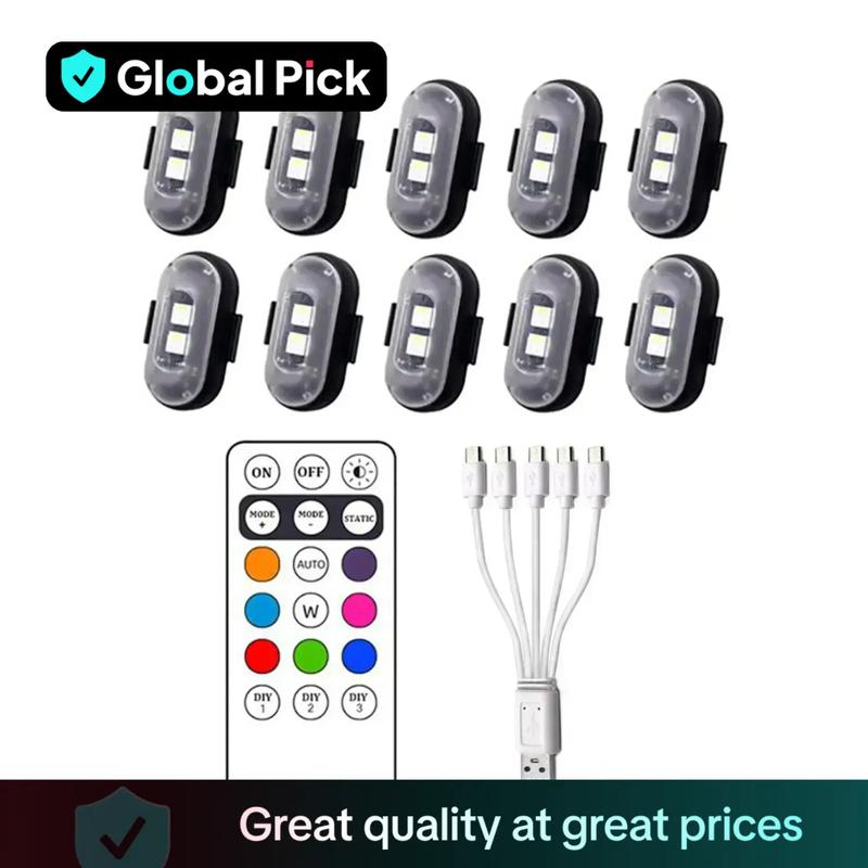 Car LED Light, Remote Control LED Strobe Light, Anti-collision Aircraft Light Warning Light, Multifunctional Car Decorative Light, LED Car Ambient Light, Multiple Lighting Modes