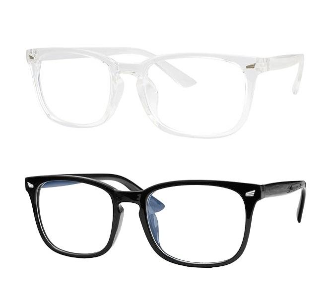 NZKNP 2026 Computer Gaming Glasses Fashion Large Size Square Frame Eyeglasses for Everyday Use High Quality Polycarbonate HD Lenses Stylish Design 142mm Frame