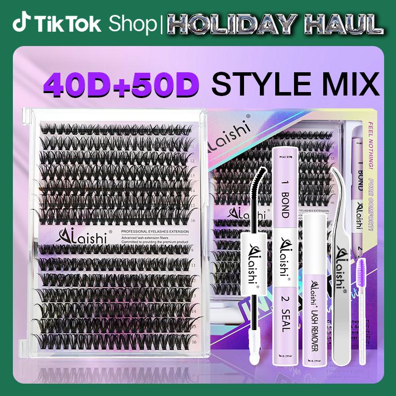 AILAISHI 40D+50D Lash Kit â Natural Look, Long-Lasting & Beginner-Friendly Eyelashes with Bond & Seal, Remover Included, DIY Lash Extensions at Home for Daily, Partyï¼WeeklyDeals, Summervibes