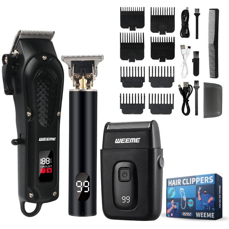Professional Hair Clipper Set, Cordless Hair Trimmer & Accessories, Rechargeable Hair Trimmer for Men, Cordless Beard Trimmer, Hair Clippers, Hair Cutters, Ideal for Stylists, Barbershop, Salon & Home Use