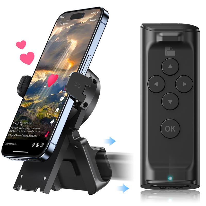 PUTARE Remote Control for TikTok Scrolling with Smartphone Holder Stand, Wireless Scroller Page Turner, Camera Shutter Video Recording for iOS Android, Cellphone Selfie Accessory,Upgraded  Mothersdaygift