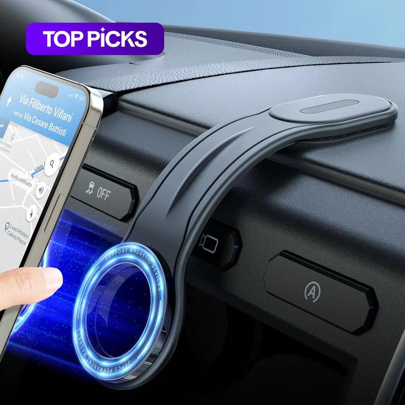 Car Magnetic Phone Holder with Flexible Bendable Aluminum Arm, Dashboard Cell Phone Mount Compatible with iPhone 15/14/13 Pro Max/Mini, Car Mobile Phone Accessories #GLOBAL PICKS