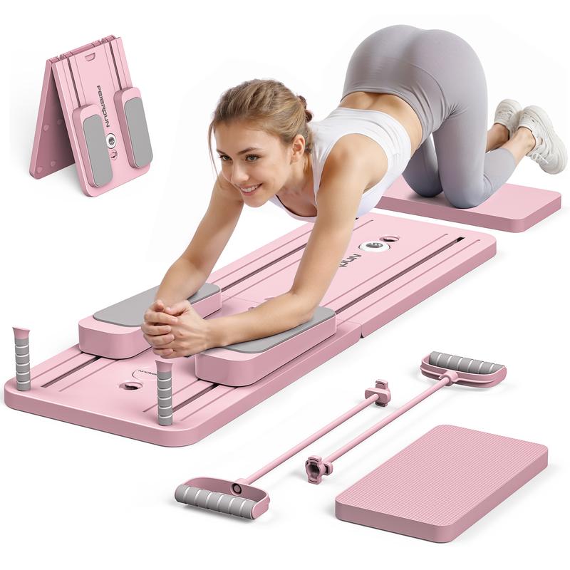 FEIERDUN Multi-functional Pilates Board - At Home Gym Equipment, Tummy Exercise Equipment, Foldable Core Ab Trainer, 300LBS Capacity Full Body Balance Training Fitness Gear