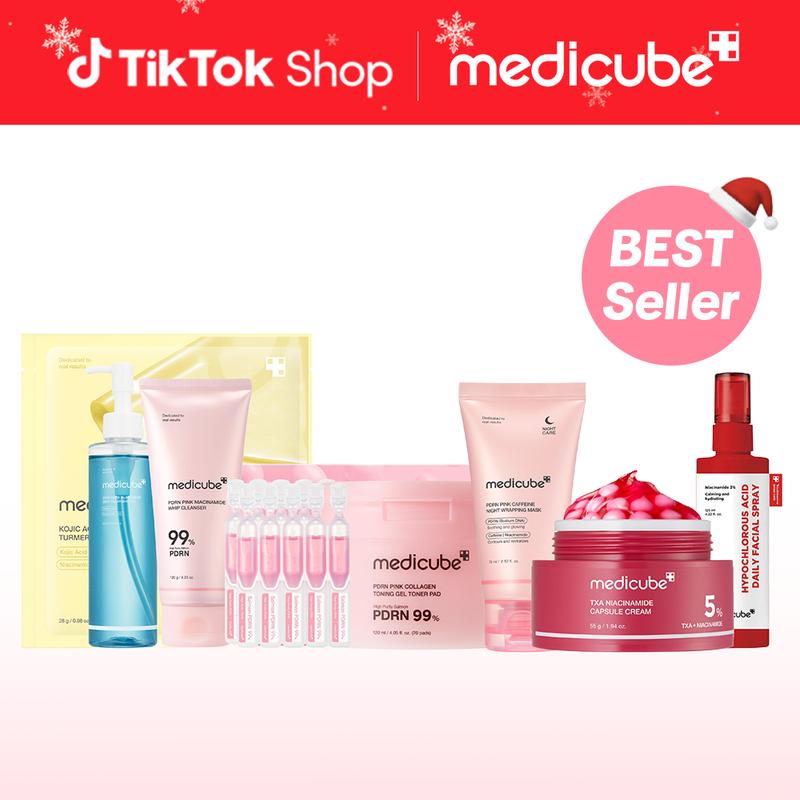 [medicube] Affordable Glow in a WEEK Set | Includes 8 NEW TOP-SELLING products | Achieve Glass Glow Skin IN 7 DAYS with Korean Skincare