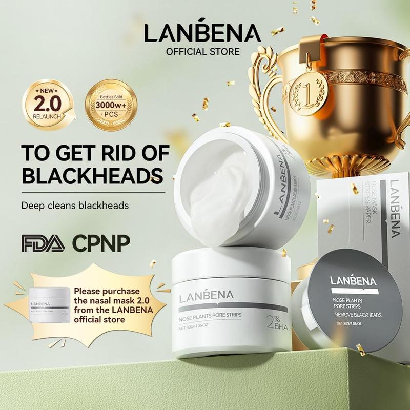LANBENA 2.0 Blackhead Remover Nose Plants Pore Strips Deep Cleansing Peel Off Mask 60Pcs for Pore Health & Blackhead Removal with Aloe Vera & Hyaluronic Acid 30g (Updated version in circulation).mothersdaygift