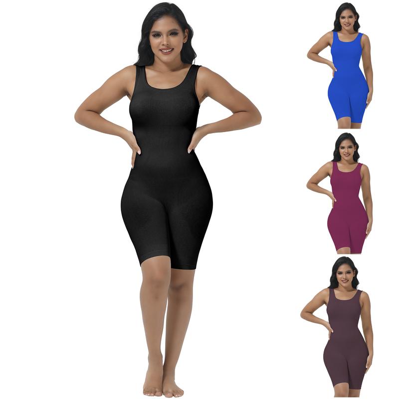 Soo slick Snatch me up playsuit for Women Tummy Control Seamless Ribbed Square Neck Rompers| One Piece Sleeveless Yoga Workout jumpsuits Stretchable Activewear Stylish Activewear