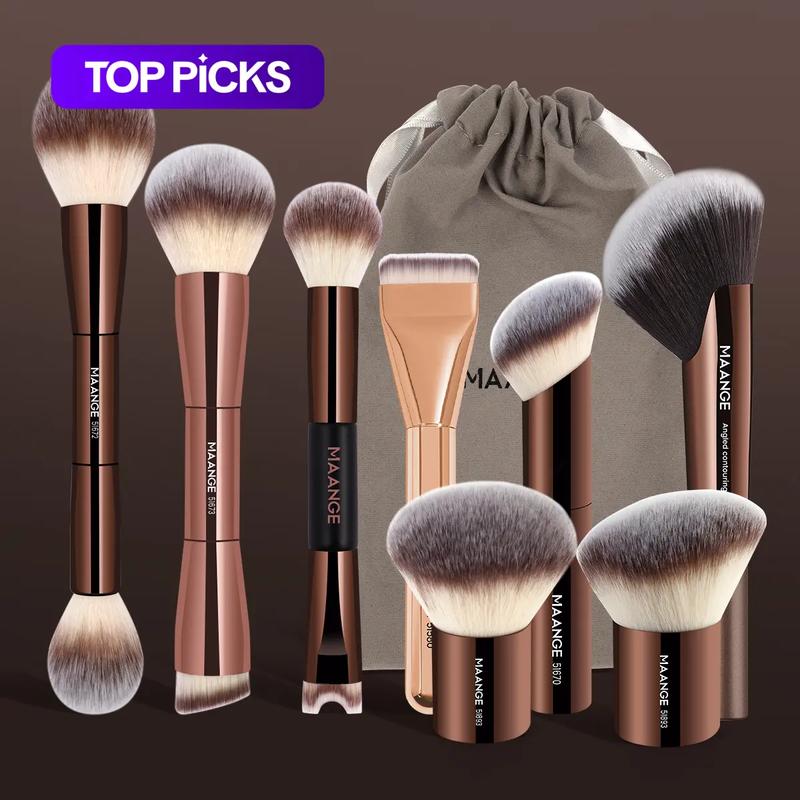 MAANGE Professional Makeup Brush with Storage Bag Set, Cosmetics Brush, Makeup Brush Kit, 8 Counts/10 Counts Multifunctional Makeup Brushes, Makeup Tools Gift for Women & Girl #GLOBAL PICKS