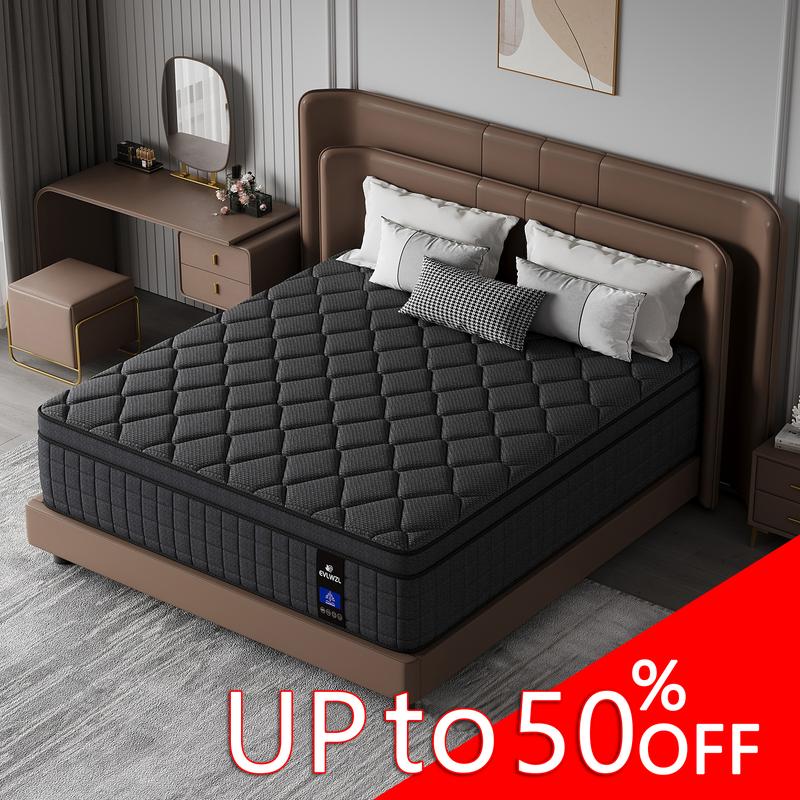 【EVLWZL】8/10/12/14 Inch Twin, Full, Queen, King Mattress Memory Foam And Spring, Hybrid MattressMedium Firmness, Lumbar Support, For Home Rooms Hotels, Boxed Halloween ChristmasGift Furniture queen size mattress