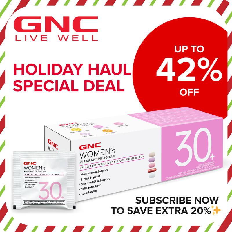 GNC Women's 30+ Vitapak, Multivitamin for Daily Vitamin Needs, Stress & Bone Support, Skin Protection, 5-in-1 Formula, 30 Count, Liver Health, Edible Supplements - Dietary