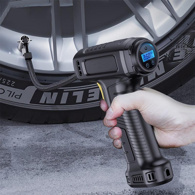 Summer Digital Display Wireless/Wired Car Tire Inflator, 1 Count Car Tire Air Compressor, Car Accessories, Car Supplies, Handheld Car Tire Air Pump with LED Light for Motorbike Tire, Tire Inflation Tool, Car Tire Repair Accessories