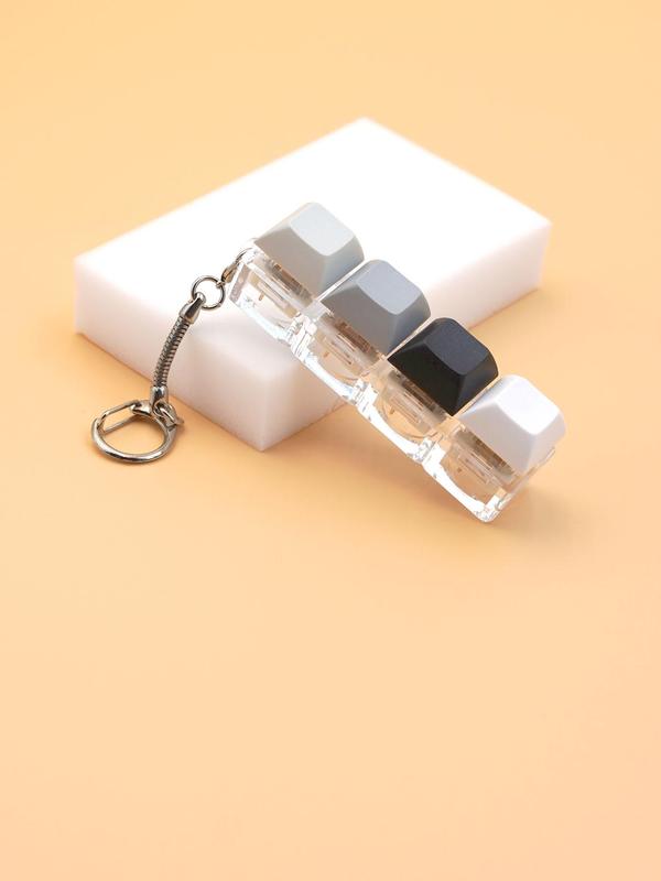 Summer 2025 Fun Keycap Keyboard Keychain, Punk Style Keyboard 4 Keys Toy Keychain Stress Relief Fidget for Women & Men, Fashion Accessories for Daily Use for Decompression Gift