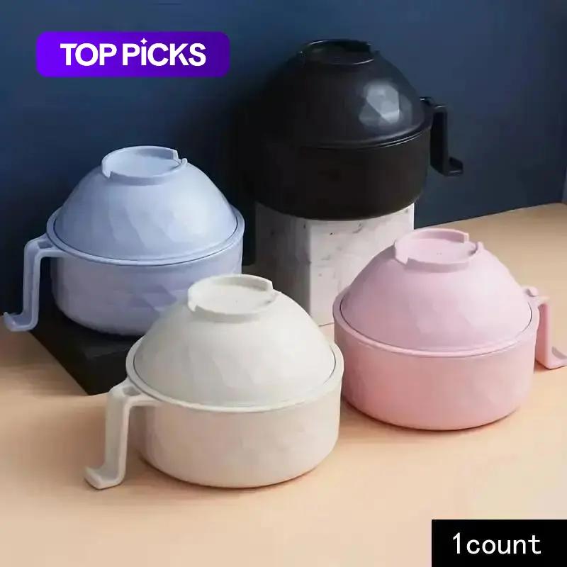 Ramen Bowl Set, 1/2-Counts Microwave-Safe Instant Noodle Bowl with Lid and Tableware Kit, Durable Matching Lunch Box for Students Instant Noodles Bowl #GLOBAL PICKS