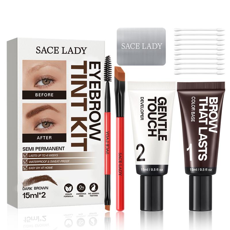 SACE LADY  Eyebrow Tint Kit,Long-lasting Waterproof Sweat-proof Eyebrow Dye Paste Set,Hair Color Kit Makeup Cosmetics summeressentials