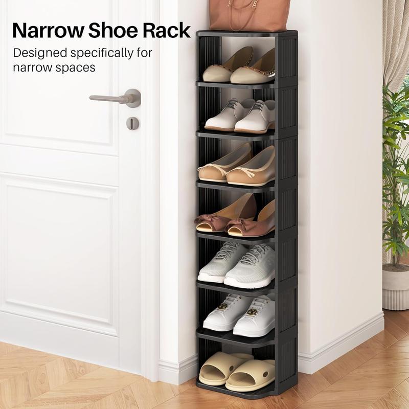 UFORU Small shoe rack, 6/9-layer plastic vertical shoe rack for small spaces, Footwear Organization,shoe rack,shoe cabinet storage#SummerWins#DFYD