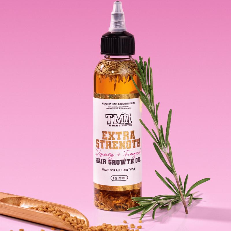 Jumbo Extra Strength Rosemary+Fenugreek Herbal Hair Growth Oil 4oz for Scalp & Beard Nourishment - Haircare ,Thicker Stronger Hair