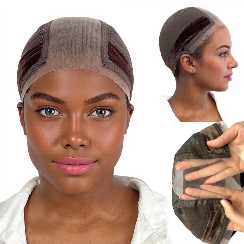 Wig Cap with Grip Band for Keeping Wigs in Place, 1-Count Adjustable Dome Mesh Cap with Exposed Ears, Non-Slip Cap to Wear Wigs Glueless
