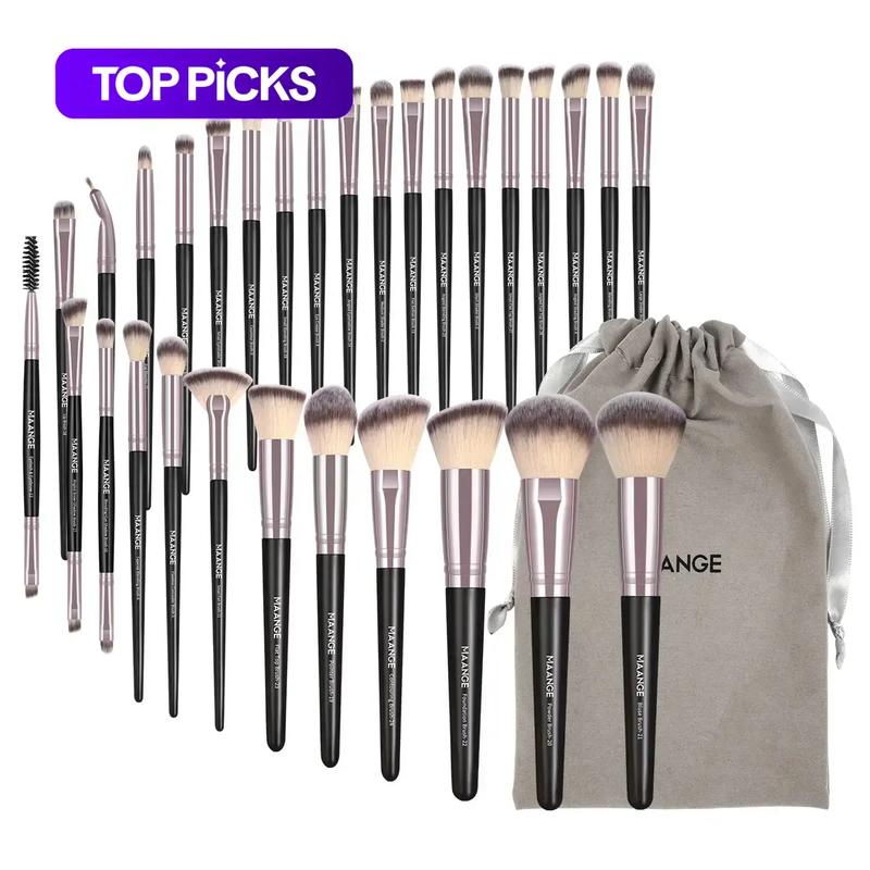 MAANGE Makeup Brush Set with Storage Bag, 30pcs/set Versatile Multifunctional Soft Makeup Brushes for Foundation, Blush and Lips, Soft Cosmetic Brushes & Comfortable Grip Makeup Brush Kit #GLOBAL PICKS