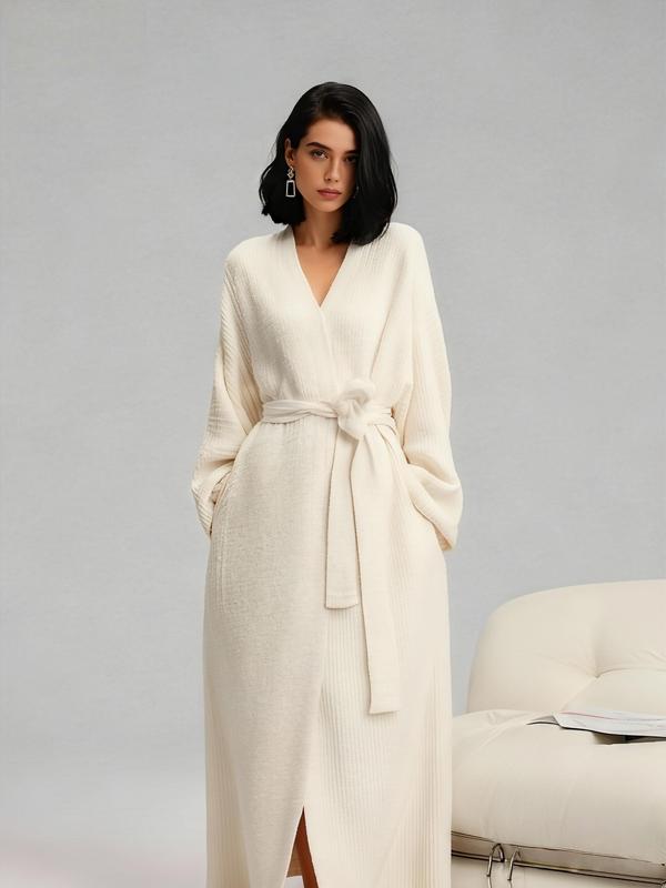 【COZY Soft Plush Feel】Women's Double-Sided Fleece Robe｜Thickened Long Plush Casual Loungewear｜Warm Flannel Pajamas Nightwear for Fall & Winter｜Soft, Cozy, and Wearable Indoors & Outdoors Gowns