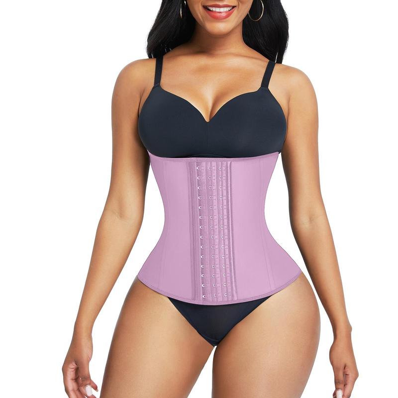 FeelinGirl Waist Trainer for Women Latex Waist Cincher Corset LatexPlus Size Shapewear 3 Hooks Cinchswear Underweaer Garment Compression tummycontrol Women #SummerVibes