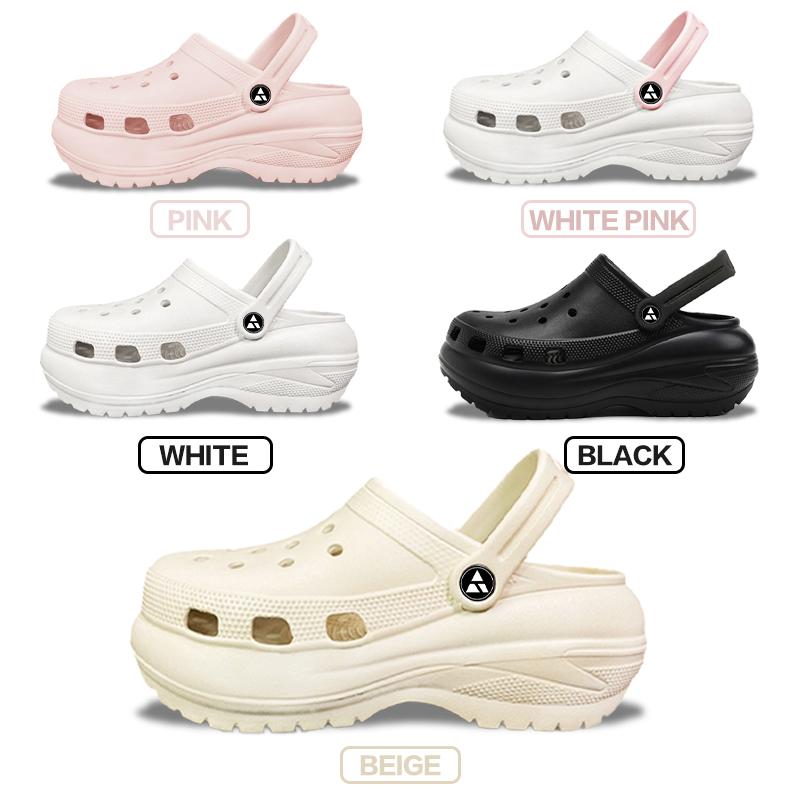 DertA' Sandal Baim Wanita Korea Sendal Fuji Sandal Kodok Wanita Wedges Classic Crush Clog Wanita Tinggi 7 cm Perempuan  Anti Air Dan Anti Slip Bahan Karet Tali Size 35-40 Cewek