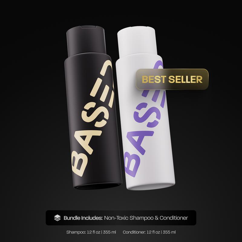 BASED Shower Duo | Shampoo + Conditioner | Deep Clean, Hydrates, Soothes Scalp, Boosts Volume | Fresh Peppermint | Premium Non-Toxic Formula | 12oz Each
