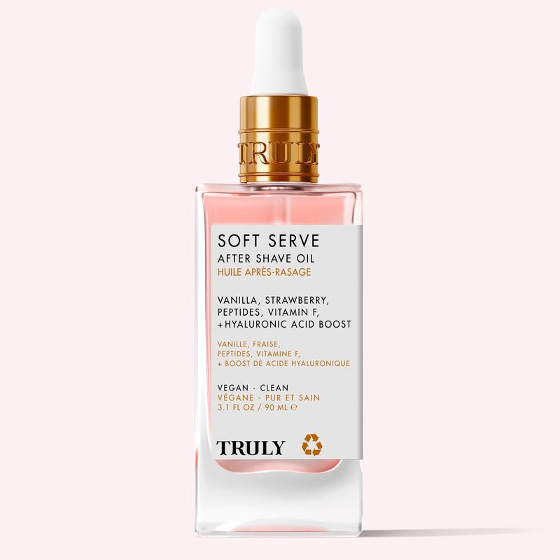 Soft Serve After Shave Oil â Soothes Razor Burn and Redness with Peptides & Hyaluronic Acid â Increases Collagen Production â Prevents Ingrowns and Brightens Uneven Skin Tone for Smoother Legs, Underarms & Pubic Area â Strawberry Vanilla Scent