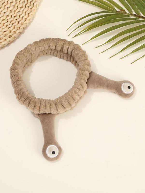 Cute Cartoon Snail Headband, Elastic Adjustable Headband, Soft Face Washing Hair Band, Hair Accessories for Women & Girls, Eye Design Elastic Hair Band for Shower, Washing Face, Makeup, Skincare