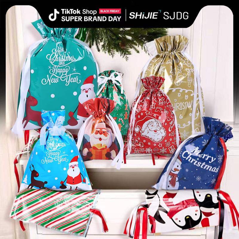 50PCS Christmas Gift Wrapping Set (25 Colorful Bags + 25 Tags) – Random Patterns, Say Goodbye to Single-Style Gift Bags, Perfect for Holiday Gifts