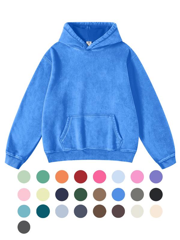 FAIABLE FADE CRAFT Unisex Casual Oversized Acid Wash tops Hoodie Pullover - Athletic & Warm, Long Sleeve Relaxed Fit Sweatshirt in Soft Material - Perfect for Men's & Women's Leisure Sweaters, Pair with Leggings Womenswear Basic