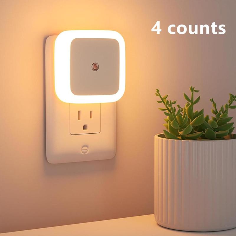 Wall Mounted LED Night Light for Fall, Smart Light Control Sensor Night Light, Plug-in Square Night Light for Bedroom, Bathroom, Hallway, Chill Room Furniture, Prince Room