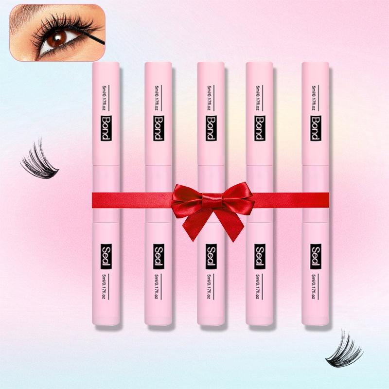 Waterproof Eyelash Bond & Seal, Professional Long-Lasting Lash Adhesive, Eyelash Extension Glue (5 mL + 5 mL), Eyelash Set, Wholesale Packs of 1/2/3/5 Pcs