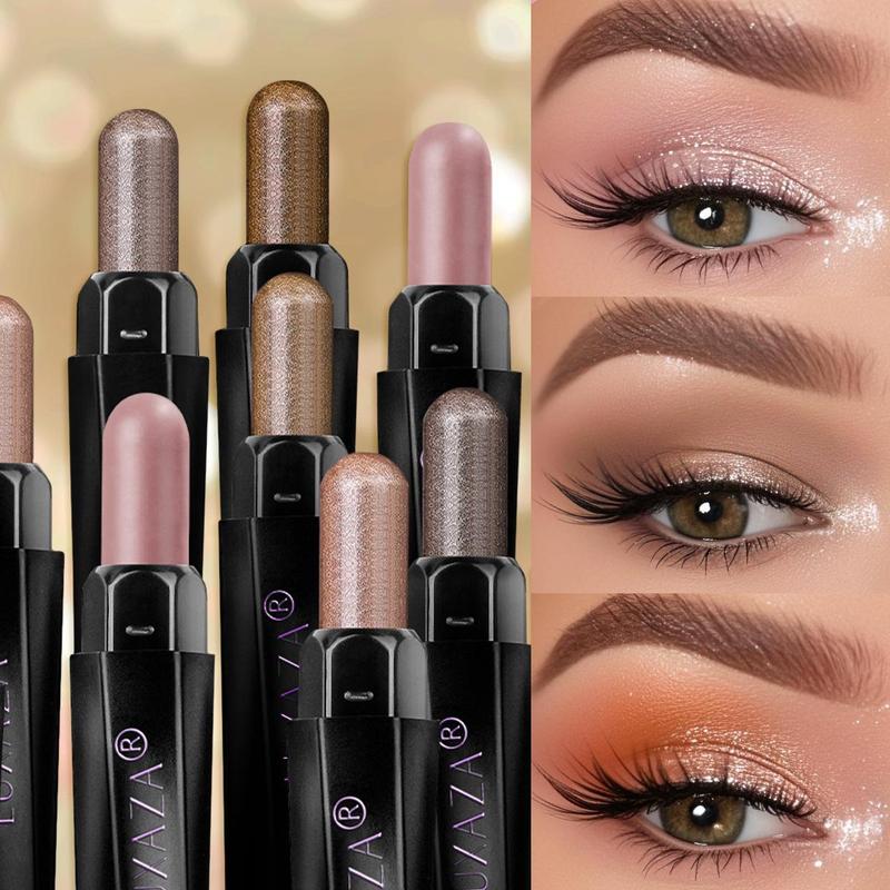 【HOT】LUXAZA 6PCS / 10PCS Eyeshadow Stick Neutral Shimmer Matte Brown Metallic Cream  Smudge-proof & Waterproof Eye Brightener Long-Lasting Eyeshadow Pencil Crayon Set Makeup Cosmetic #SummerVibes #Summervibes Highly Pigmented Palette Smooth