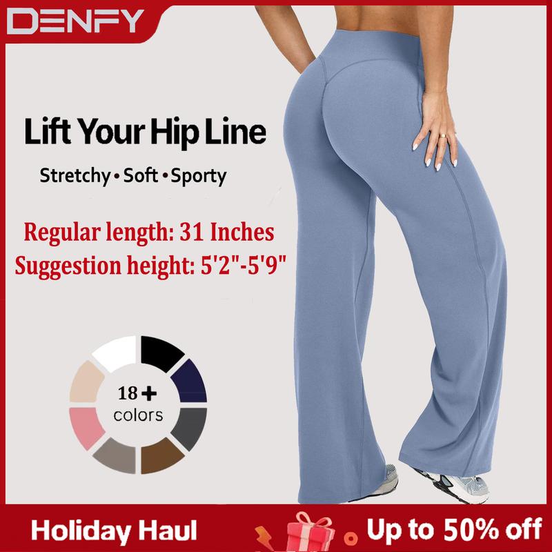 DENFY SoftMotion Straight Leg Bottoms 31" Inseam Fitness Gymwear Women Workout Leggings Gym Sportswear Outdoor Sports Yoga Pants